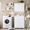 SoBuy Pyykkikaappi Kylpyhuone kaappi Korkea kaappi pyykkikorin kanssa BZR150-W