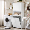 SoBuy Pyykkikaappi Kylpyhuone kaappi Korkea kaappi pyykkikorin kanssa BZR150-W