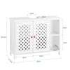 SoBuy BZR210-W Allaskaapin Aluskaappi, 2 Ovea ja Avohylly – MDF E1 -materiaalia, Säädettävä Hylly, Kantavuus 42 kg – Kylpyhuonekaappi 80x31,5x60,5 cm