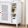 SoBuy BZR210-W Allaskaapin Aluskaappi, 2 Ovea ja Avohylly – MDF E1 -materiaalia, Säädettävä Hylly, Kantavuus 42 kg – Kylpyhuonekaappi 80x31,5x60,5 cm