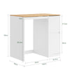 SoBuy BZR223-WN Pyykkikaappi pesukoneen päälle 100 × 60 × 95 cm – Ulosvedettävä kuivausteline, pyykkikori, avoin takarakenne, valkoinen ja luonnonpuu