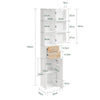 SoBuy BZR244-WN Korkea kylpyhuonekaappi 30 × 30 × 180 cm – 2 laatikkoa, LED-valaistus, kapea, valkoinen