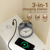 SoBuy FBT149-E-WG Kapea Yöpöytä 20 cm – USB- ja USB-C-lataus, Magneettinen LED-valo Liiketunnistimella, Valkoinen Puukuosi
