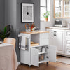 SoBuy FKW123-WN Keittiövaunu Pyörillä – Säilytyskaappi, Irrotettava Tarjotin, 2 Laatikkoa ja 2 Ovea, 72×40×84 cm, Valkoinen