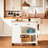 Ennakkomyynti SoBuy FKW126-WN – Tilava ja Liikkuva Keittiövaunu | 2 Laatikkoa, Kaappi, Pyyheteline ja Jarrulliset Pyörät