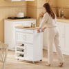 Sobuy köögikapp ratastega puidust kiudalauaga valge FKW45-I