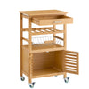 Sobuy köögikapp ratastega bambusepuu beež fkw53-n