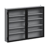 SoBuy FSB113-DG Seinävitriini 80 × 12,2 × 60 cm – lasiovi, 5 hyllyä, tummanharmaa