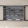 SoBuy FSB113-DG Seinävitriini 80 × 12,2 × 60 cm – lasiovi, 5 hyllyä, tummanharmaa