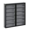 SoBuy FSB113-H-DG Seinävitriini 80 × 12,2 × 80 cm – lasiovi, 5 hyllyä, tummanharmaa