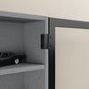 SoBuy FSB113-H-DG Seinävitriini 80 × 12,2 × 80 cm – lasiovi, 5 hyllyä, tummanharmaa
