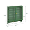SoBuy FSB114-E-SY Seinävitriini 68 × 13,5 × 68,5 cm – LED, 4 lasihyllyä, tummanvihreä