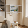 SoBuy FSB114-E-W Seinävitriini 68 × 13,5 × 68,5 cm – LED, säädettävät lasihyllyt, valkoinen