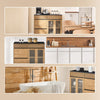 SoBuy FSB99-N Säilytyskaappi – 3 Ovea, 3 Laatikoita, Keittiön ja Olohuoneen Sideboard, 112 × 40 × 89 cm, Luonnonväri
