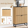 SoBuy FSR202-N Kenkäteline 8–12 Parille – 60 × 24 × 88 cm, Musta ja Vaalea Puunsävy