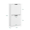 SoBuy FSR204-W Kengät Säilytyskaappi Eteiseen – Erittäin Ohut 19 cm Syvyys, Pystysuora/Vaakasuora Asennus, Kengille ja Pienille Tavaroille – MDF E1, Valkoinen, 35 kg, 50x19x100 cm