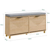 SoBuy FSR211-N kenkäpenkki säilytystilalla – kapea 24 cm eteispenkki, kenkäsäilytys 8 parille, 100 × 24 × 50 cm, luonnonpuu