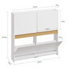 SoBuy FSR225-E-W Kenkäkaappi 103 × 19 × 99,5 cm – 4 kääntöovea, kapea, valkoinen