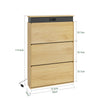 SoBuy FSR226-E-N Kenkäkaappi 78 × 19 × 115,4 cm – 3 kääntöovea, tilaa säästävä, vaalea tammi