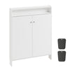 SoBuy FSR227-E-W Kenkäkaappi 98 × 15 × 123,5 cm – 2 ovea, avohylly, kapea, valkoinen