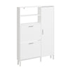 SoBuy FSR230-W Kenkäteline 83 × 14 × 117,5 cm – 8 hyllyä, vain 14 cm leveä, valkoinen