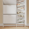SoBuy FSR230-W Kenkäteline 83 × 14 × 117,5 cm – 8 hyllyä, vain 14 cm leveä, valkoinen