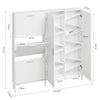 SoBuy FSR231-W Kenkäkaappi 115,5 × 14,5 × 117 cm – 10 kaltevaa hyllyä, 14 parille, valkoinen