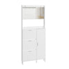SoBuy FSR233-W Kenkäkaappi 83 × 14 × 197 cm – peili, reikälevy, metallikoukut, valkoinen