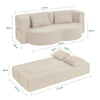 SoBuy FST101-MI Vuodesohva 177 × 107 × 32 cm – 2-in-1, vakosametti, 2-istuttava, beige