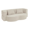 SoBuy FST101-MI Vuodesohva 177 × 107 × 32 cm – 2-in-1, vakosametti, 2-istuttava, beige