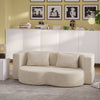SoBuy FST101-MI Vuodesohva 177 × 107 × 32 cm – 2-in-1, vakosametti, 2-istuttava, beige