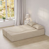 SoBuy FST101-MI Vuodesohva 177 × 107 × 32 cm – 2-in-1, vakosametti, 2-istuttava, beige