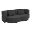 SoBuy FST101-SCH Vuodesohva 177 × 107 × 32 cm – 2-in-1 taittuva, 2 tyynyä, musta