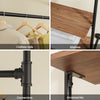 SoBuy KLS20-SCH Seinäkiinnitteinen vaateripustin – 2 MDF-hyllyä, teollinen musta, 91,5 × 48 × 220 cm