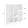SoBuy KMB120-W Lasten Kirjahylly Lelujen Säilytyshylly 9 Lokerolla – Valkoinen 95x34x105 cm