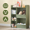 SoBuy KMB55-K-GR Lasten kirjahylly Lelujen säilytyshylly 5 lokerolla Säilytyskaluste Leluhylly Kirjahylly Lehtiteline Vihreä 80x34x104 cm