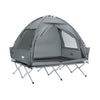 SoBuy Teltta 2 Hengelle - Ja Kenttäsänky, 2-in-1 Retkiteltta | 193x145x185cm Harmaa OGS32-II-L-HG