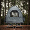 SoBuy Teltta 2 Hengelle - Ja Kenttäsänky, 2-in-1 Retkiteltta | 193x145x185cm Harmaa OGS32-II-L-HG