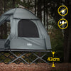 SoBuy Teltta 2 Hengelle - Ja Kenttäsänky, 2-in-1 Retkiteltta | 193x145x185cm Harmaa OGS32-II-L-HG