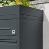 SoBuy OGS68-DG Pakettilaatikko XXL 55 × 41,3 × 120 cm – 3 lokeroa, 2 koodilukkoa, tummanharmaa