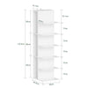 SoBuy STR14-W Hyllykkö 30 × 32,5 × 110,5 cm – 5 tasoa, epäsymmetrinen, MDF, valkoinen
