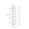 SoBuy STR14-H-W Kirjahylly 30 × 32,5 × 146,8 cm – 10 hyllyä, kapea, valkoinen