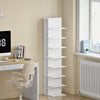 SoBuy STR14-H-W Kirjahylly 30 × 32,5 × 146,8 cm – 10 hyllyä, kapea, valkoinen
