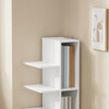 SoBuy STR14-W Hyllykkö 30 × 32,5 × 110,5 cm – 5 tasoa, epäsymmetrinen, MDF, valkoinen