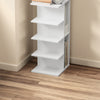 SoBuy STR14-W Hyllykkö 30 × 32,5 × 110,5 cm – 5 tasoa, epäsymmetrinen, MDF, valkoinen