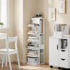 SoBuy STR14-W Hyllykkö 30 × 32,5 × 110,5 cm – 5 tasoa, epäsymmetrinen, MDF, valkoinen