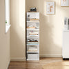 SoBuy STR14-W Hyllykkö 30 × 32,5 × 110,5 cm – 5 tasoa, epäsymmetrinen, MDF, valkoinen