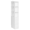 SoBuy STR15-W Korkea säilytyskaappi 28 × 50 × 170 cm – 4 tasoa, 3 laatikkoa, kaatumissuoja, valkoinen
