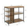 Sobuy Serving Trolley 3 riiuli- ja puidukiust lehtpruun SVW18-F