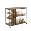 Sobuy Serving Trolley 3 riiuli- ja puidukiust lehtpruun SVW18-F